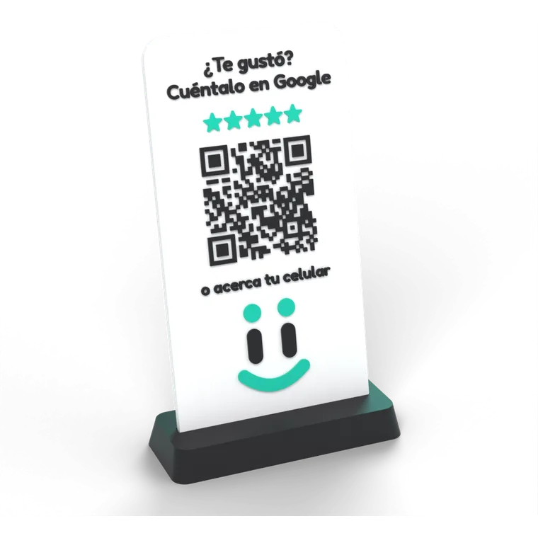 Placa Opinio Combinada: QR + NFC, se para sola