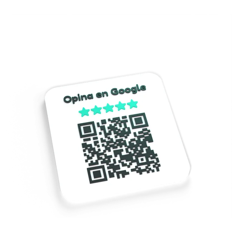 Placa Opinio QR cuadrada: QR, se pega