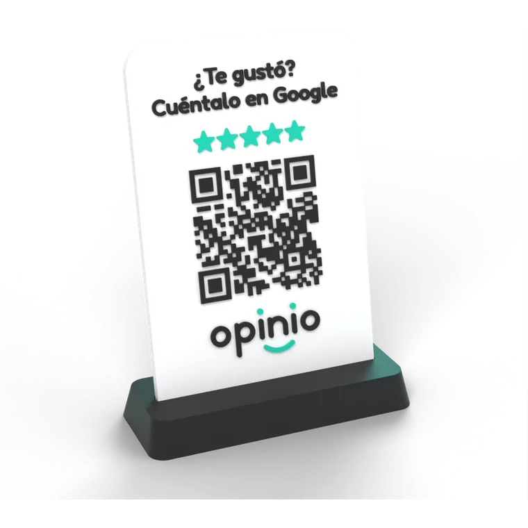 Placa Opinio QR de mostrador: QR, se para sola